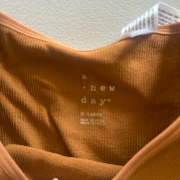 a new day Rust Ribbed Tank Top - Picture 2 of 3